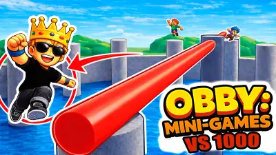 Obby: Mini-Games VS 1000 - free online action game
