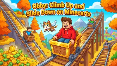 Obby: Climb Up and Slide Down on Minecarts