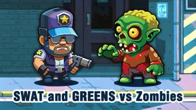SWAT and GREENS vs Zombies - free online puzzle game